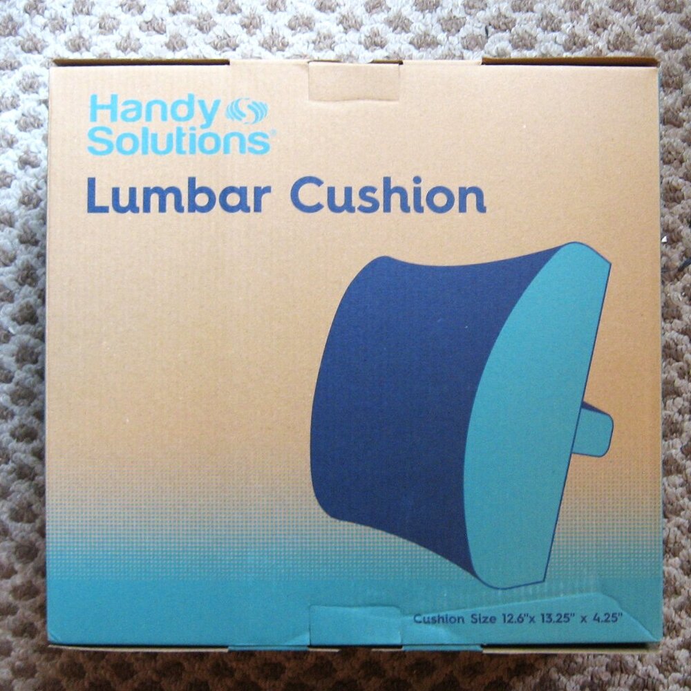 HANDY SULUTIONS LUMBAR CUSHION 12.6" X 13.25" X 4.25" New in box